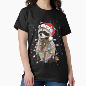 Raccoon Christmas Tree Lights Pajama Racoon Lover Xmas
